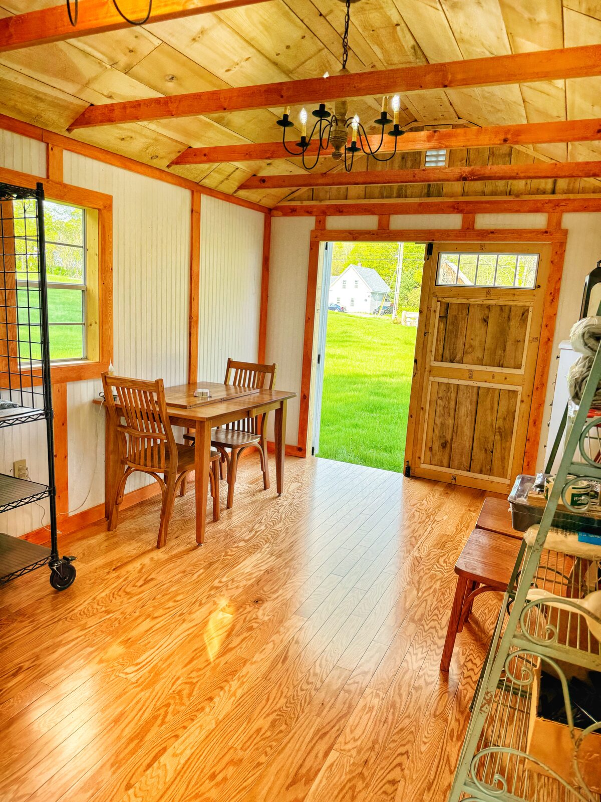 Finished sunroom addition with new flooring