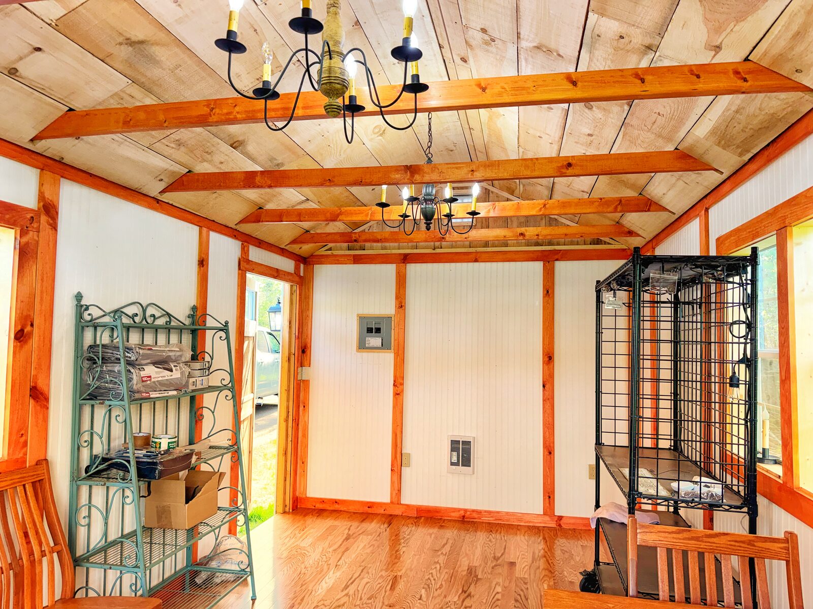 Exposed beam framing during a remodel